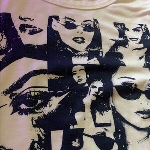 small blue/white crop top- shein